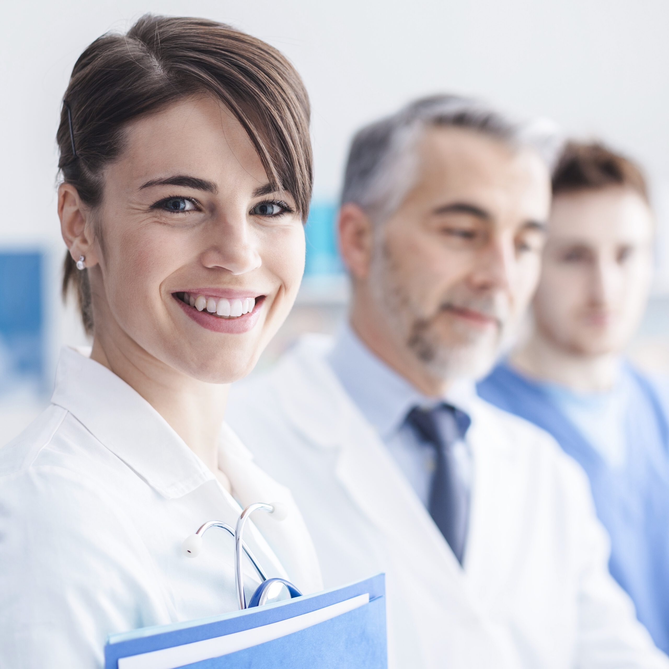 Medical team examining an x-ray